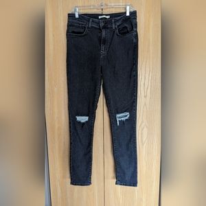 Levi's Distressed Black Skinny leg jeans